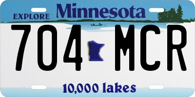 MN license plate 704MCR