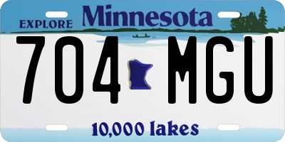 MN license plate 704MGU