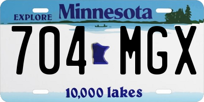 MN license plate 704MGX