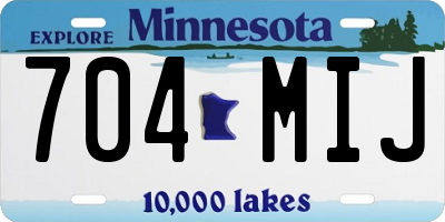 MN license plate 704MIJ