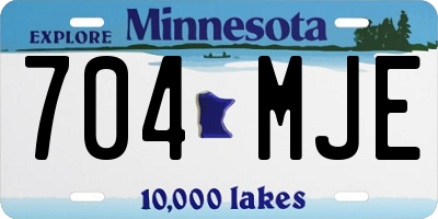MN license plate 704MJE