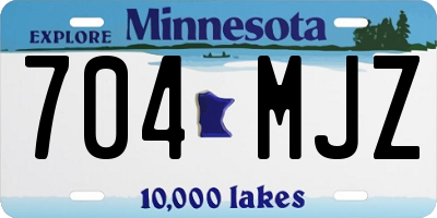 MN license plate 704MJZ