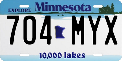 MN license plate 704MYX