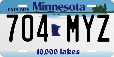 MN license plate 704MYZ