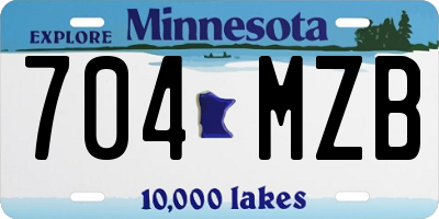 MN license plate 704MZB
