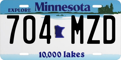 MN license plate 704MZD