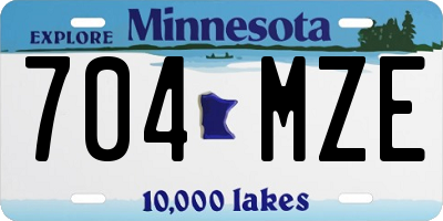 MN license plate 704MZE