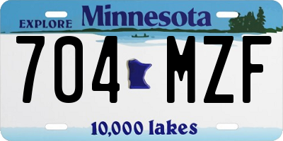 MN license plate 704MZF