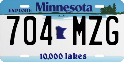 MN license plate 704MZG