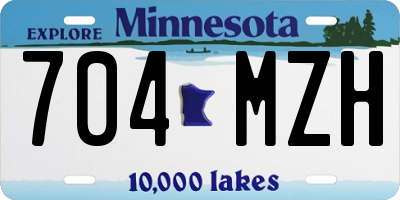 MN license plate 704MZH