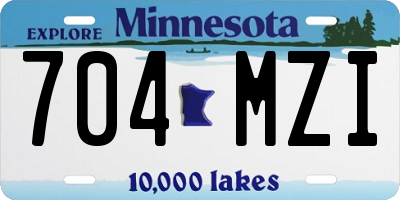 MN license plate 704MZI