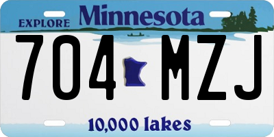 MN license plate 704MZJ