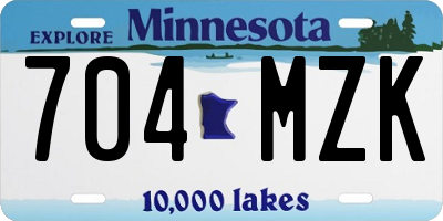 MN license plate 704MZK