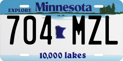 MN license plate 704MZL