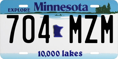 MN license plate 704MZM