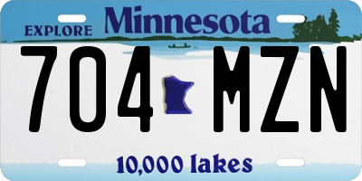 MN license plate 704MZN
