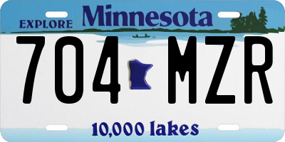 MN license plate 704MZR