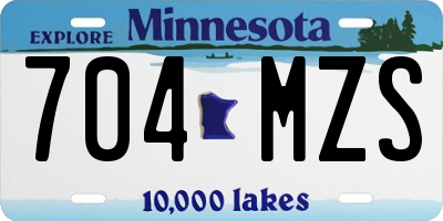 MN license plate 704MZS
