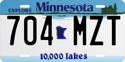 MN license plate 704MZT