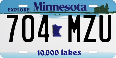 MN license plate 704MZU