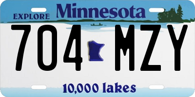MN license plate 704MZY
