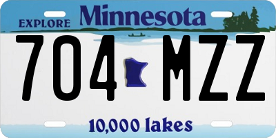 MN license plate 704MZZ