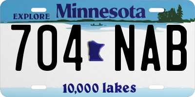 MN license plate 704NAB