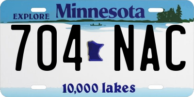 MN license plate 704NAC