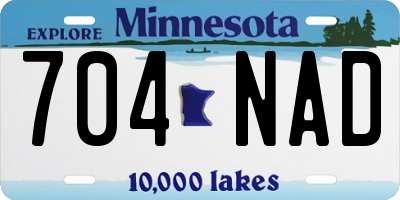 MN license plate 704NAD