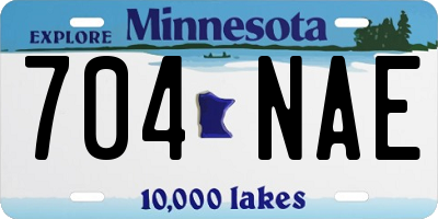 MN license plate 704NAE
