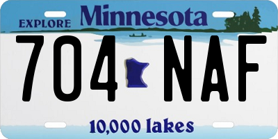MN license plate 704NAF