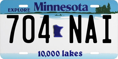MN license plate 704NAI