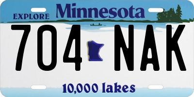 MN license plate 704NAK