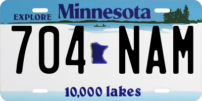 MN license plate 704NAM