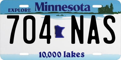 MN license plate 704NAS