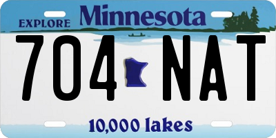 MN license plate 704NAT