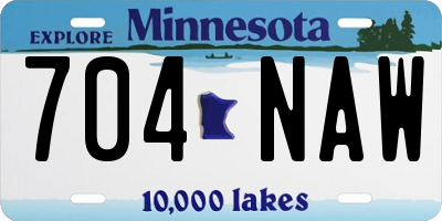 MN license plate 704NAW