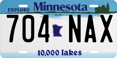 MN license plate 704NAX