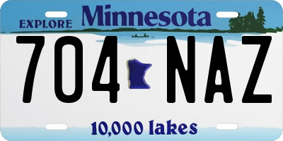 MN license plate 704NAZ