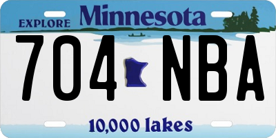 MN license plate 704NBA