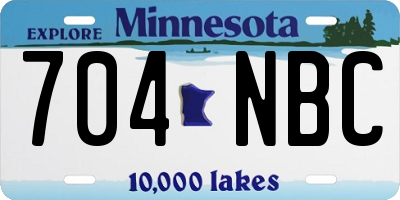 MN license plate 704NBC