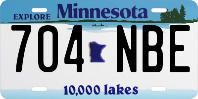 MN license plate 704NBE