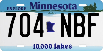 MN license plate 704NBF