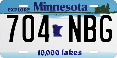 MN license plate 704NBG