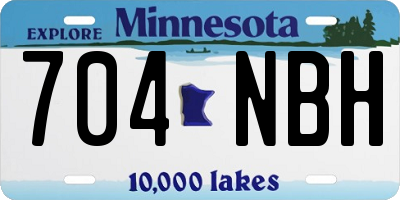 MN license plate 704NBH
