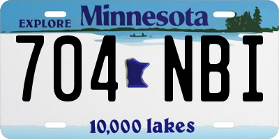 MN license plate 704NBI