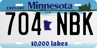 MN license plate 704NBK