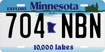 MN license plate 704NBN