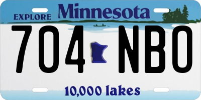 MN license plate 704NBO