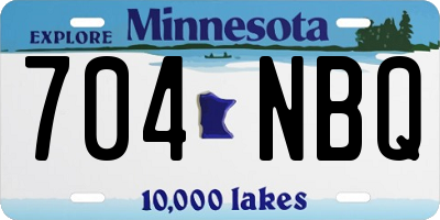MN license plate 704NBQ